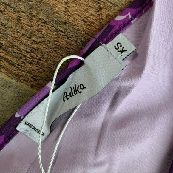 Adika retro hippie floral halter tank top bodysuit in purple - XS NWTs - Picture 6 of 9